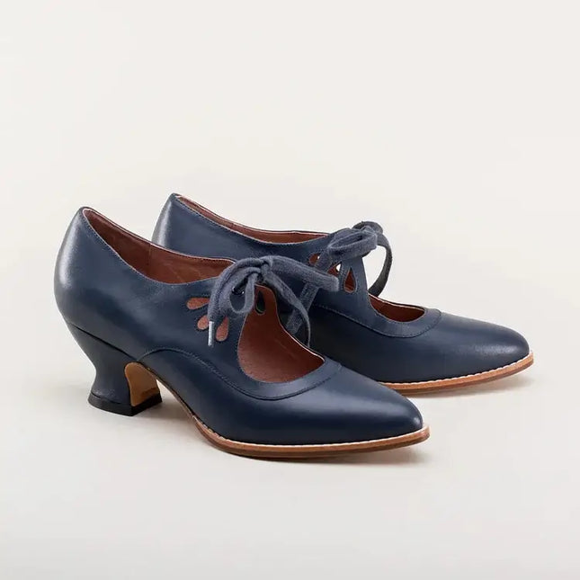 Odette | Vintage Kitten Heels – Lace-Up Mary Jane Style
