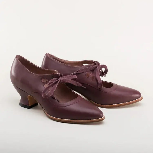 Odette | Vintage Kitten Heels – Lace-Up Mary Jane Style