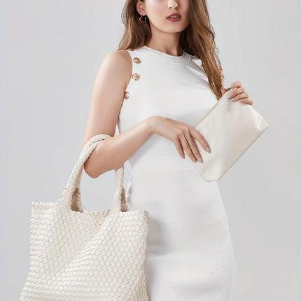Ondine | Textured Tote Bag – Large Woven Carryall Style