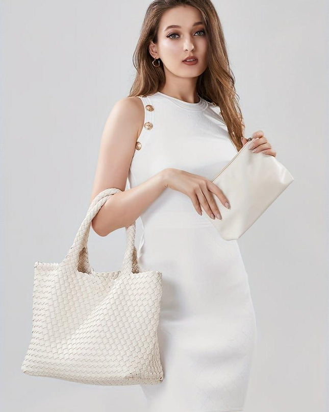 Ondine | Textured Tote Bag – Large Woven Carryall Style