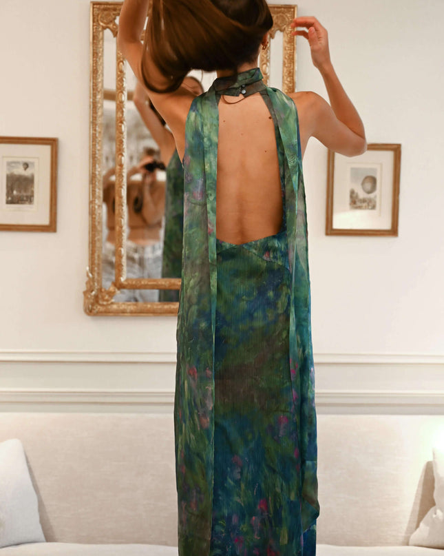 Ottilie | Elegant Party Dress – Halter Neck Maxi Style