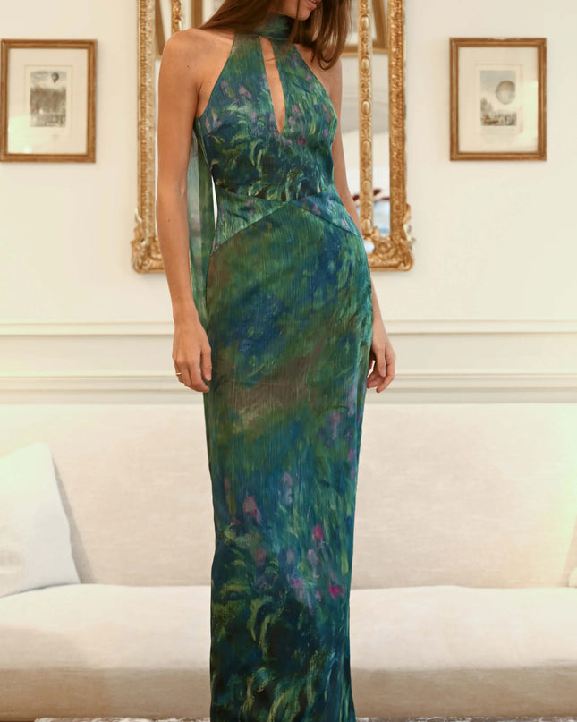 Ottilie | Elegant Party Dress – Halter Neck Maxi Style