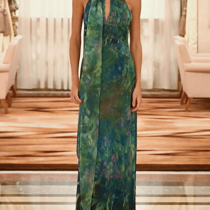 Ottilie | Elegant Party Dress – Halter Neck Maxi Style