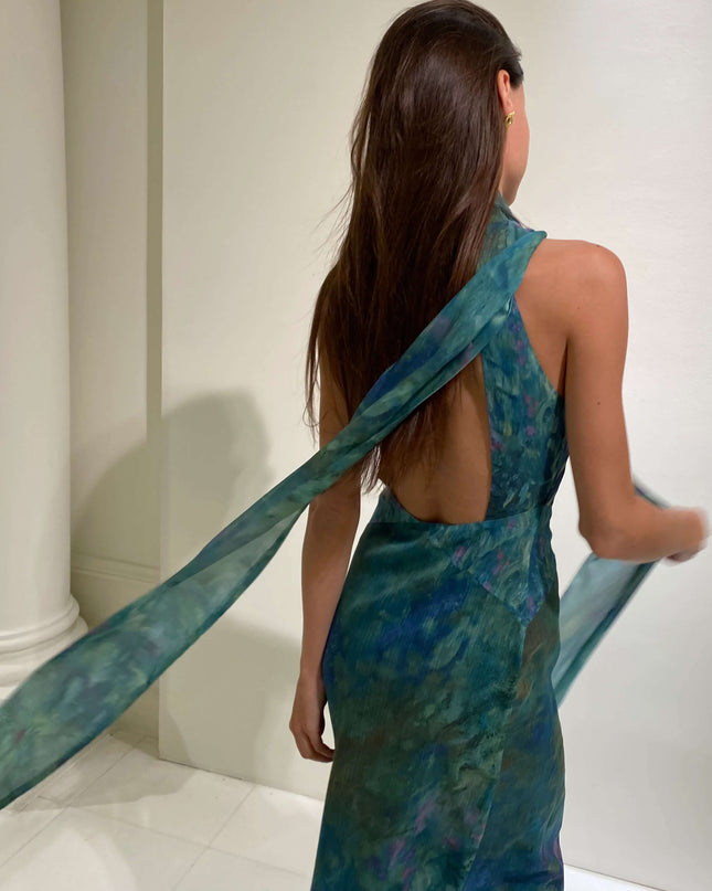 Ottilie | Elegant Party Dress – Halter Neck Maxi Style