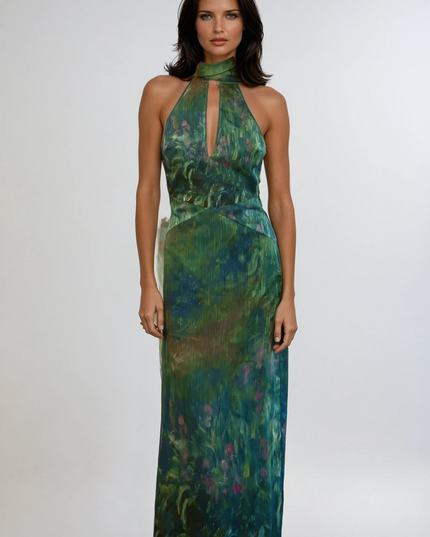 Ottilie | Elegant Party Dress – Halter Neck Maxi Style