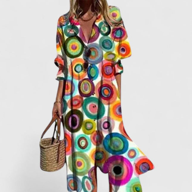 Paloma | Artistic Boho Shirt Dress – Floral Print