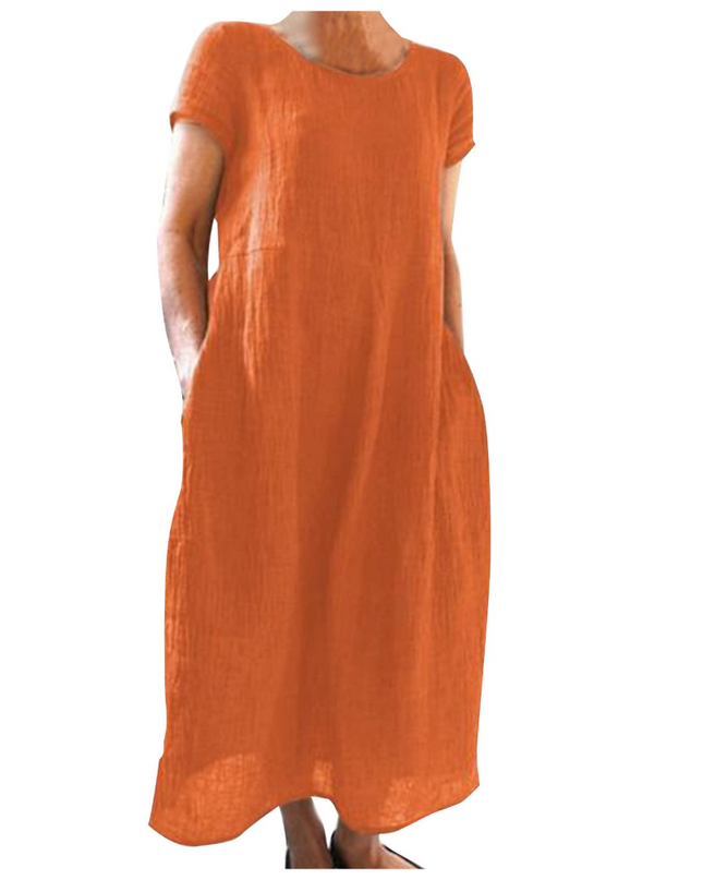 Phoebe | Relaxed Short Sleeve Maxi Dress