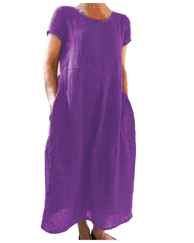 Phoebe | Relaxed Short Sleeve Maxi Dress