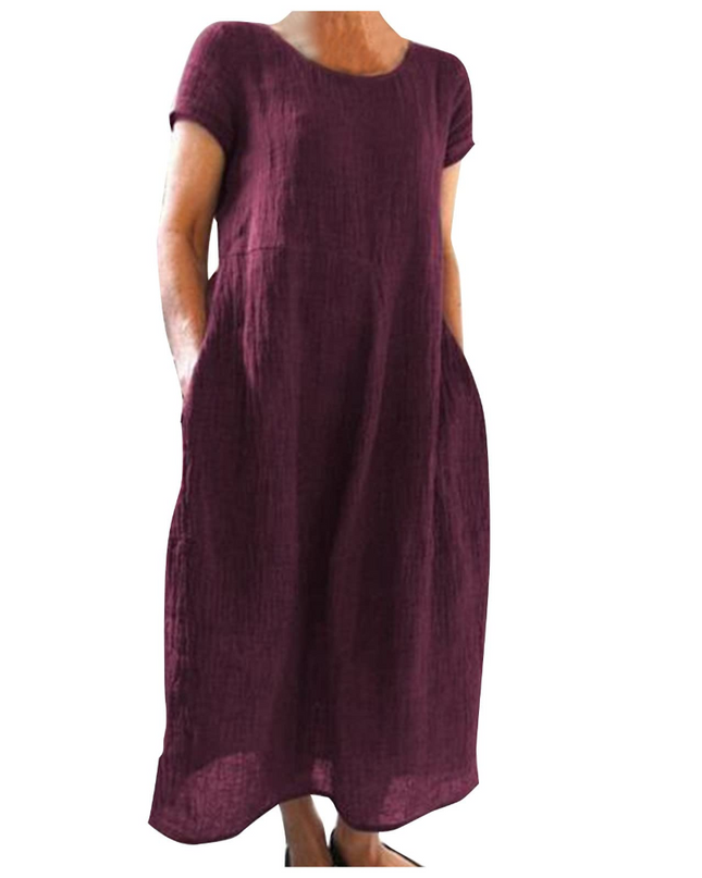 Phoebe | Relaxed Short Sleeve Maxi Dress