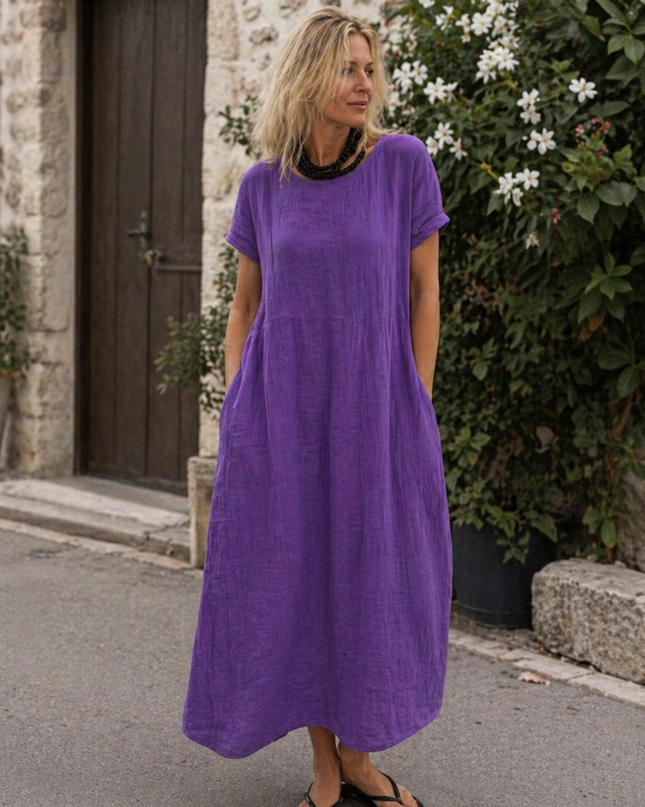 Phoebe | Relaxed Short Sleeve Maxi Dress