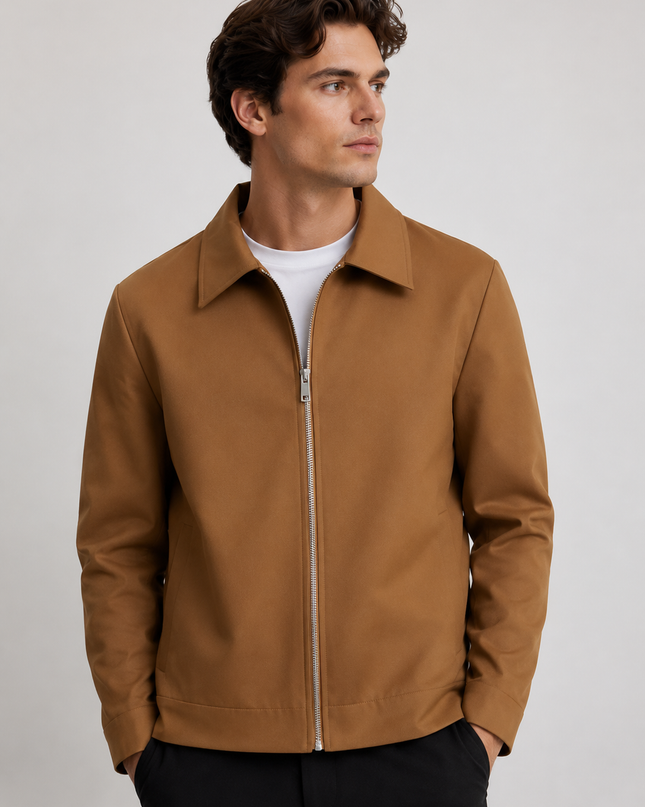 Men’s Long Sleeve Jacket with Zipper Closure