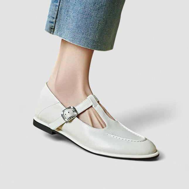 Reese | Women's T-Bar Mary Jane Flats – Buckle Strap