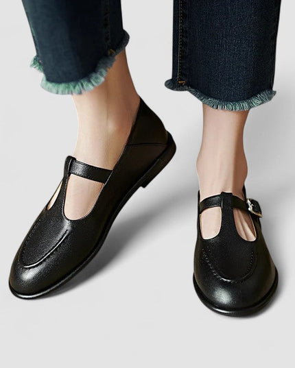 Reese | Women's T-Bar Mary Jane Flats – Buckle Strap