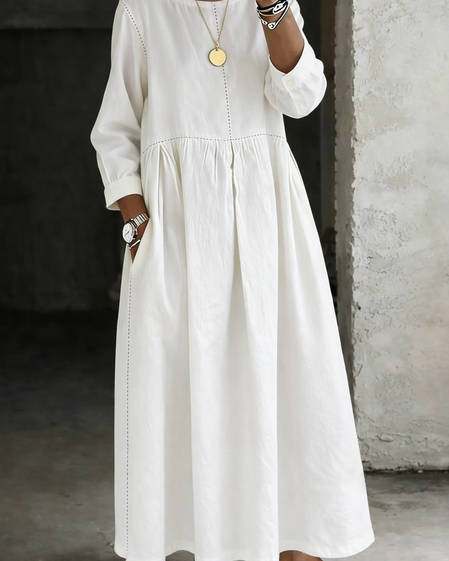 Roberta | Relaxed Denim Dress – Maxi Long Sleeve