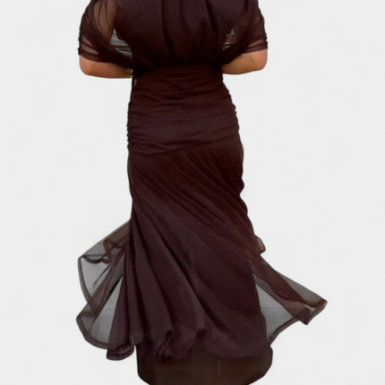 Rosalie | Elegant Occasion Dress – Draped Floral Midi