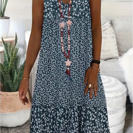 Rosaline | Floral Summer Dress – Sleeveless V-Neck Style