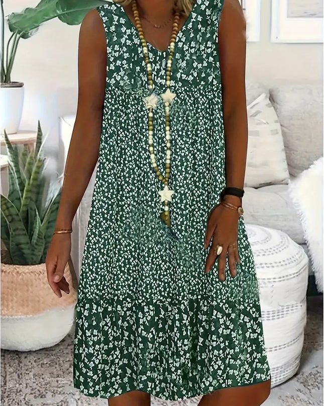 Rosaline | Floral Summer Dress – Sleeveless V-Neck Style