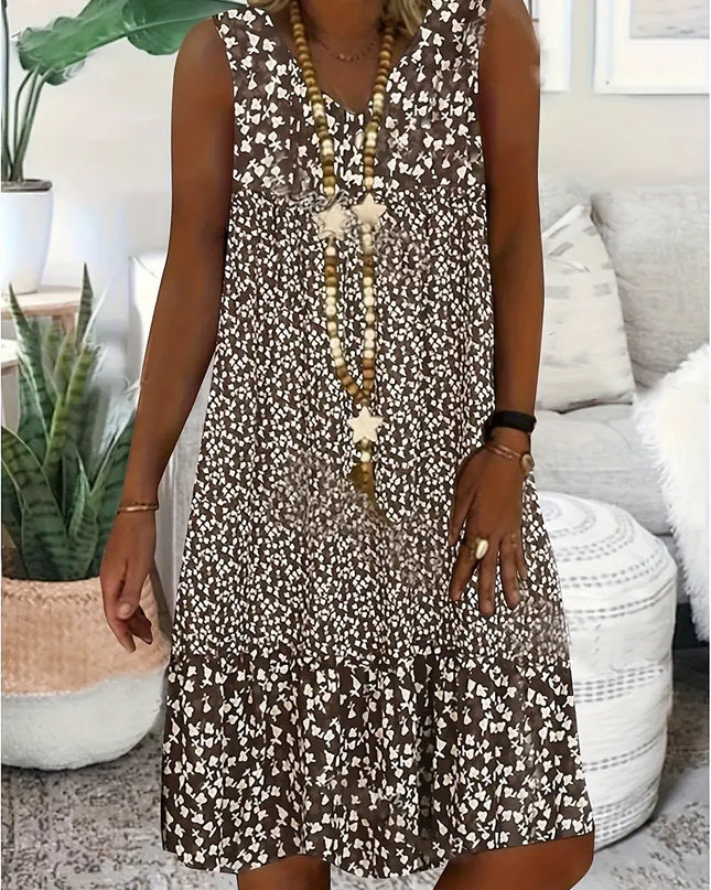 Rosaline | Floral Summer Dress – Sleeveless V-Neck Style