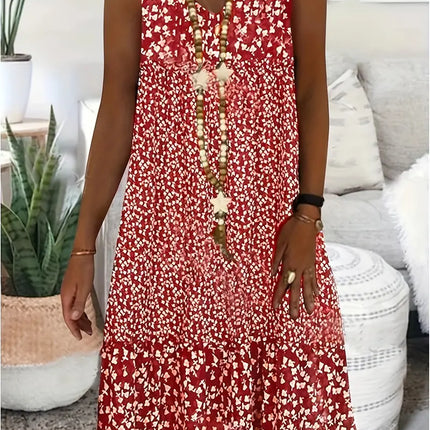 Rosaline | Floral Summer Dress – Sleeveless V-Neck Style