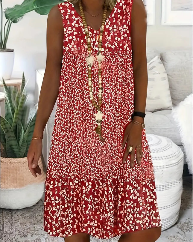 Rosaline | Floral Summer Dress – Sleeveless V-Neck Style