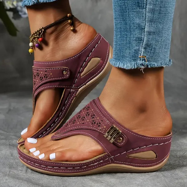 Seraphina | Comfort Wedge Sandals – Adjustable Strap