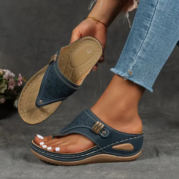 Seraphina | Comfort Wedge Sandals – Adjustable Strap