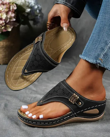 Seraphina | Comfort Wedge Sandals – Adjustable Strap