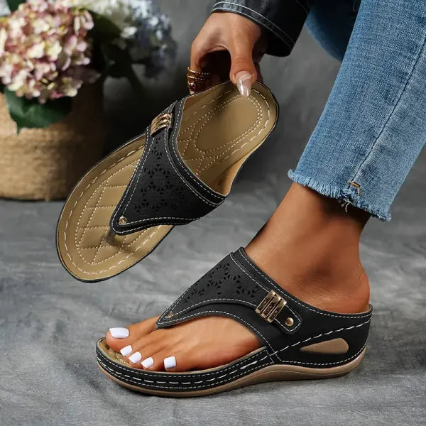 Seraphina | Comfort Wedge Sandals – Adjustable Strap
