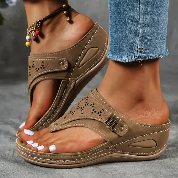 Seraphina | Comfort Wedge Sandals – Adjustable Strap