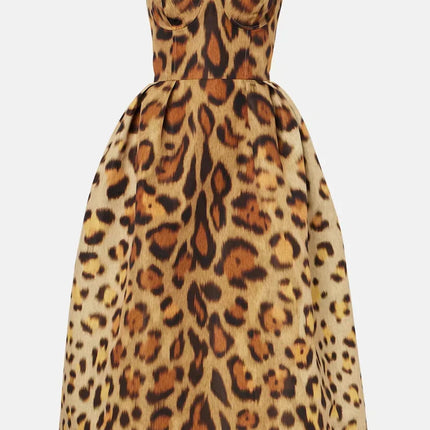 Seraphina | Leopard Print Bustier Midi Dress
