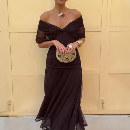 Seraphine | Elegant Cocktail Dress – Draped Maxi Style