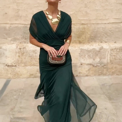 Seraphine | Elegant Cocktail Dress – Draped Maxi Style