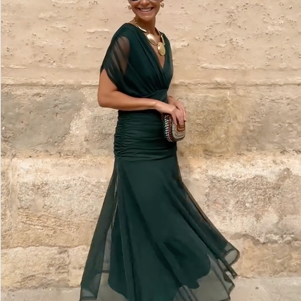 Seraphine | Elegant Cocktail Dress – Draped Maxi Style