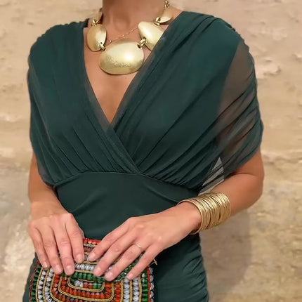 Seraphine | Elegant Cocktail Dress – Draped Maxi Style