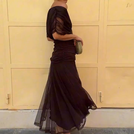 Seraphine | Elegant Cocktail Dress – Draped Maxi Style