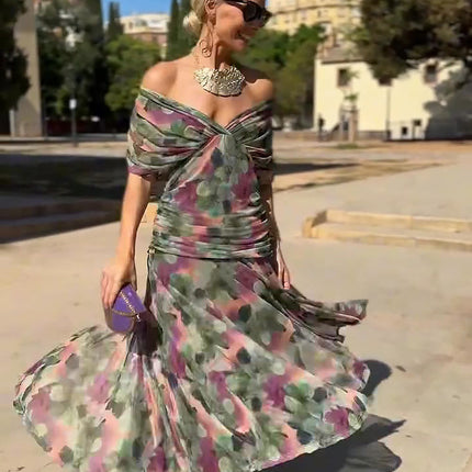 Seraphine | Elegant Cocktail Dress – Draped Maxi Style