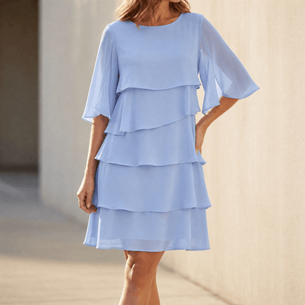 Seraphine | Flowy Mini Dress – Layered Ruffle Style