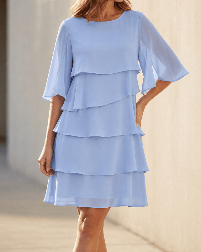 Seraphine | Flowy Mini Dress – Layered Ruffle Style