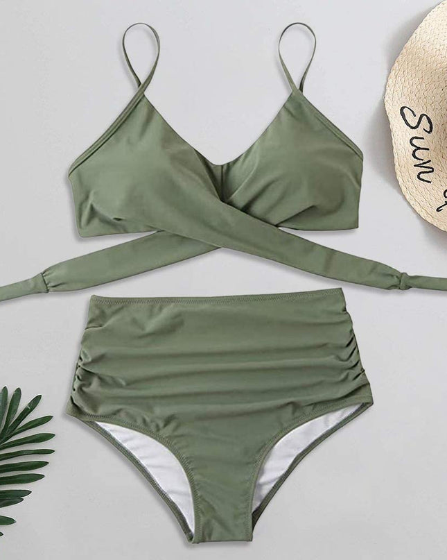 Seraphine | High-Waisted Bikini – Women's Wrap Top Set