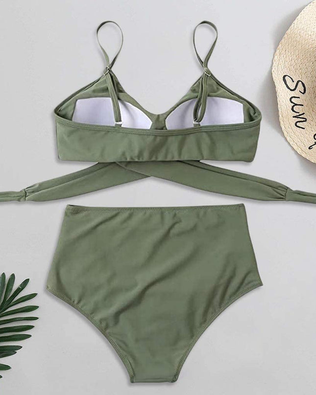 Seraphine | High-Waisted Bikini – Women's Wrap Top Set