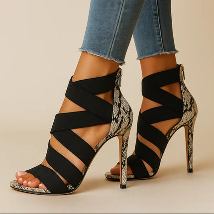 Serpentine | Sculptural Heels – Snakeskin Accent