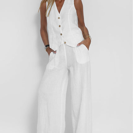 Sienna | Tailored Women's Two Piece Set Pants and Top – Wide-Leg Suit