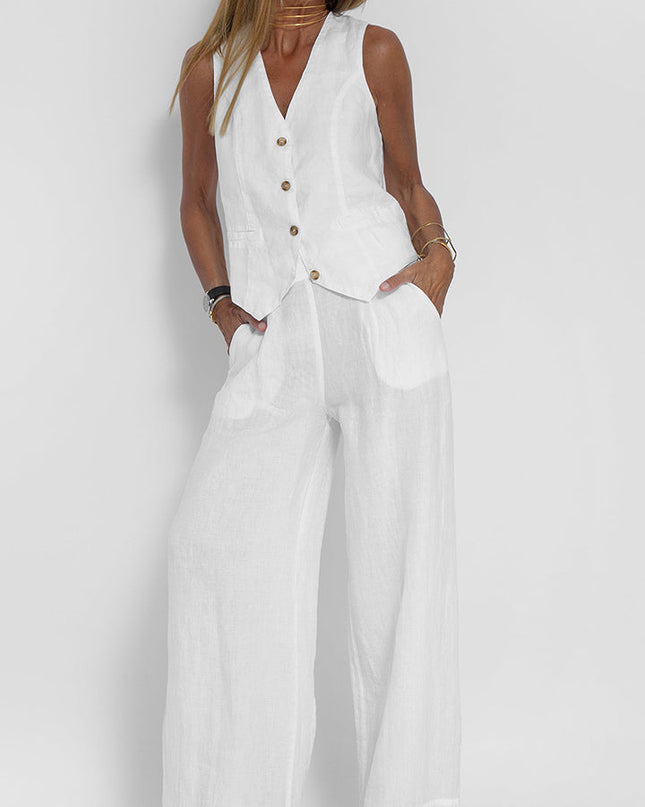 Sienna | Tailored Women's Two Piece Set Pants and Top – Wide-Leg Suit
