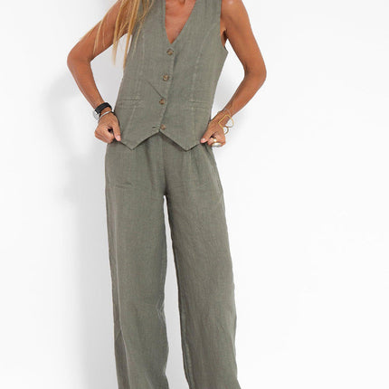Sienna | Tailored Women's Two Piece Set Pants and Top – Wide-Leg Suit