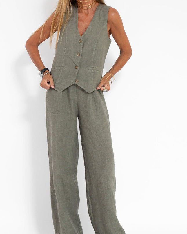 Sienna | Tailored Women's Two Piece Set Pants and Top – Wide-Leg Suit