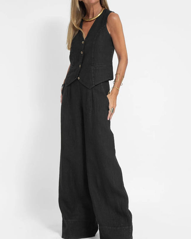 Sienna | Tailored Women's Two Piece Set Pants and Top – Wide-Leg Suit