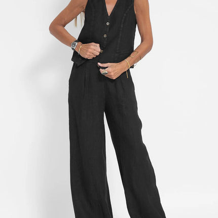 Sienna | Tailored Women's Two Piece Set Pants and Top – Wide-Leg Suit