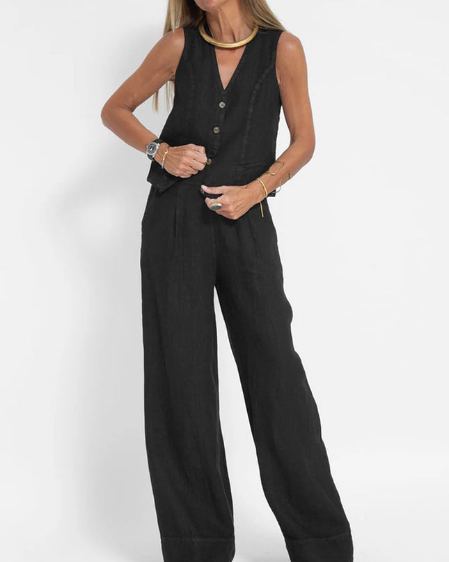 Sienna | Tailored Women's Two Piece Set Pants and Top – Wide-Leg Suit