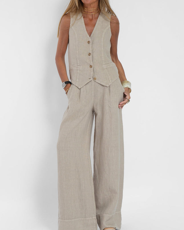 Sienna | Tailored Women's Two Piece Set Pants and Top – Wide-Leg Suit