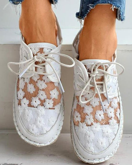 Eva - Stylish Embroidered Lace Footwear for Special Occasions
